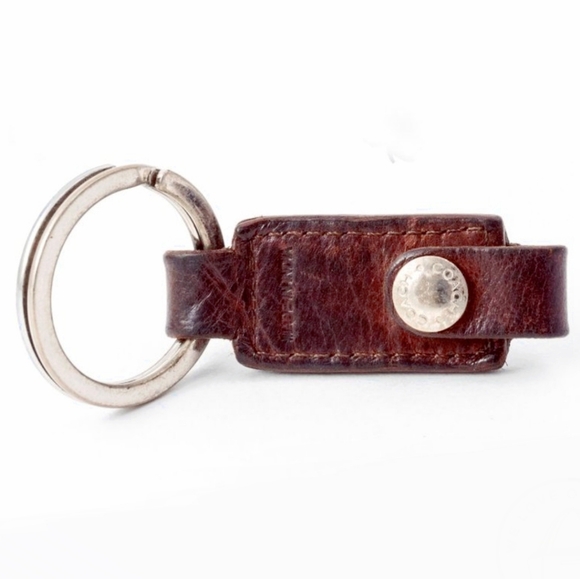 🔑 Coach Vintage 80/90s Bordeaux Burgundy Red Leather Valet Key Fob Snap Keyring - Picture 1 of 8